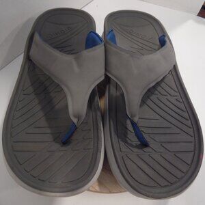 Vionic Restore Men's Size 11.5 Womens 13 Gray Recovery Orthotic FlipFlop Sandals